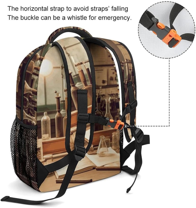 Vintage Chemistry Lab Backpack for Men Women Daypack Carry On Backpack for Travel Business Work Laptop Bag