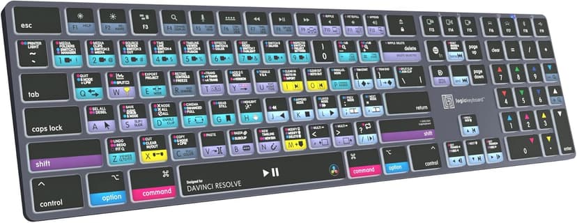 Logickeyboard Wireless Backlit 'Titan' Designed for Editing in Blackmagic's Davinci Resolve • p/n LKB-RESB-TM-US