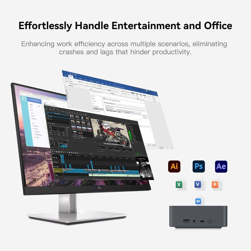 Beelink EQR5 Mini Pc,AMD Ryzen 7 5825U(8C/16T,up to 4.5GHz),Mini Computer with 32GB DDR4 RAM/500GB M.2 PCle3.0 SSD,Micro Pc Support 4K FPS,WiFi6/BT5.2/USB3.0/Home/Office/Game
