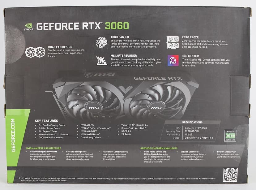 MSI Gaming GeForce RTX 3060 12GB 15 Gbps GDRR6 192-Bit HDMI/DP PCIe 4 Torx Twin Fan Ampere OC Graphics Card