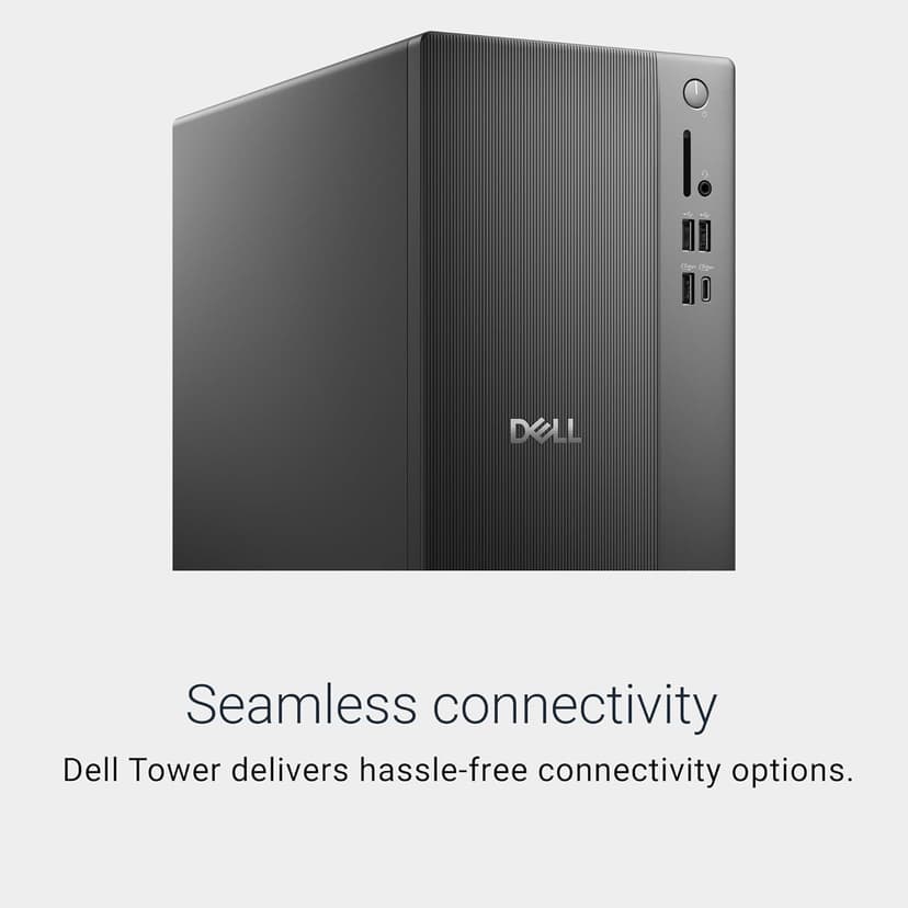 Dell Tower Desktop ECT1250 - Intel Core Ultra 7-265 Processor, Intel UHD Graphics, 16GB DDR5 5600MT/s Memory, 1TB M.2 SSD, 3.0 SD Card Reader, Wired Keyboard and Mouse, Basic Onsite Service