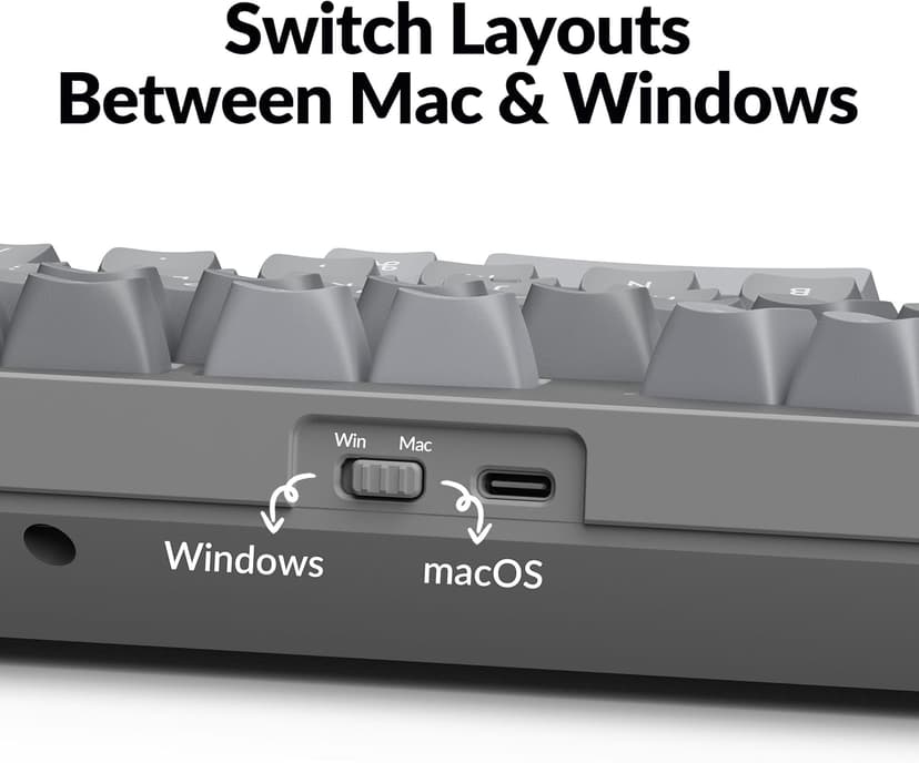 Keychron Q10 Wired Custom Mechanical Keyboard Knob Version, 75% Alice Layout QMK/VIA Programmable Macro with Hot-swappable Gateron G Pro Blue Switch Compatible with Mac Windows Linux (Grey)
