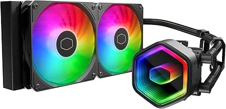 Cooler Master 240 Core II AIO CPU Liquid Cooler, R9|U7|i7,Dual Chamber G9R Pump,Infinity Mirror aRGB, 400mm Tubing,240mm Radiator,120mm PWM Fan,AMD Ryzen AM5|4, Intel LGA 1851|1700 Platform(Pack of 1)