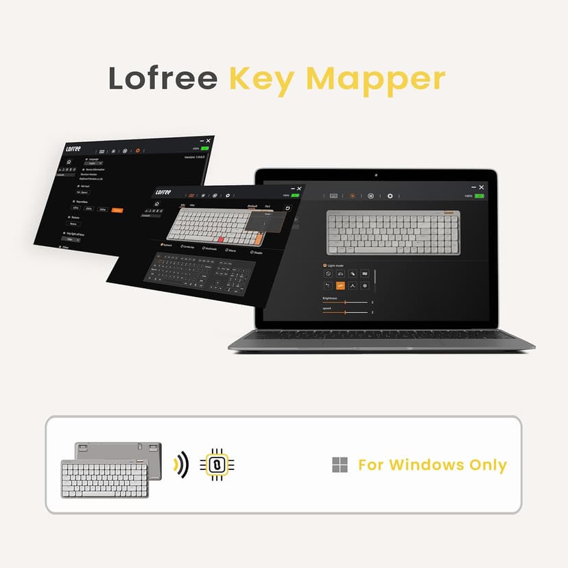 Flow Lite 84 Keys Low Profile Mechanical Keyboard, 75% Swappable Rechargeable Wireless Keyboard with 2.4G Receiver, Bluetooth and Wired Connection for Windows, Mac/Specter Linear Switches (Off-White)