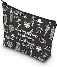 London City Skyline Zipper Pouch Makeup Bag - London Is Always A Good Idea (BLK)