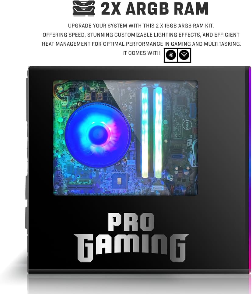 Dell OptiPlex Desktop PC – Intel Core i7, 32GB ARGB RAM, 512GB SSD, 27 Inch Curved Monitor, GT 1030 Graphics, RGB Keyboard with AI Copilot Key, Mouse & RGB Headphones, Windows 11 Home (Renewed)