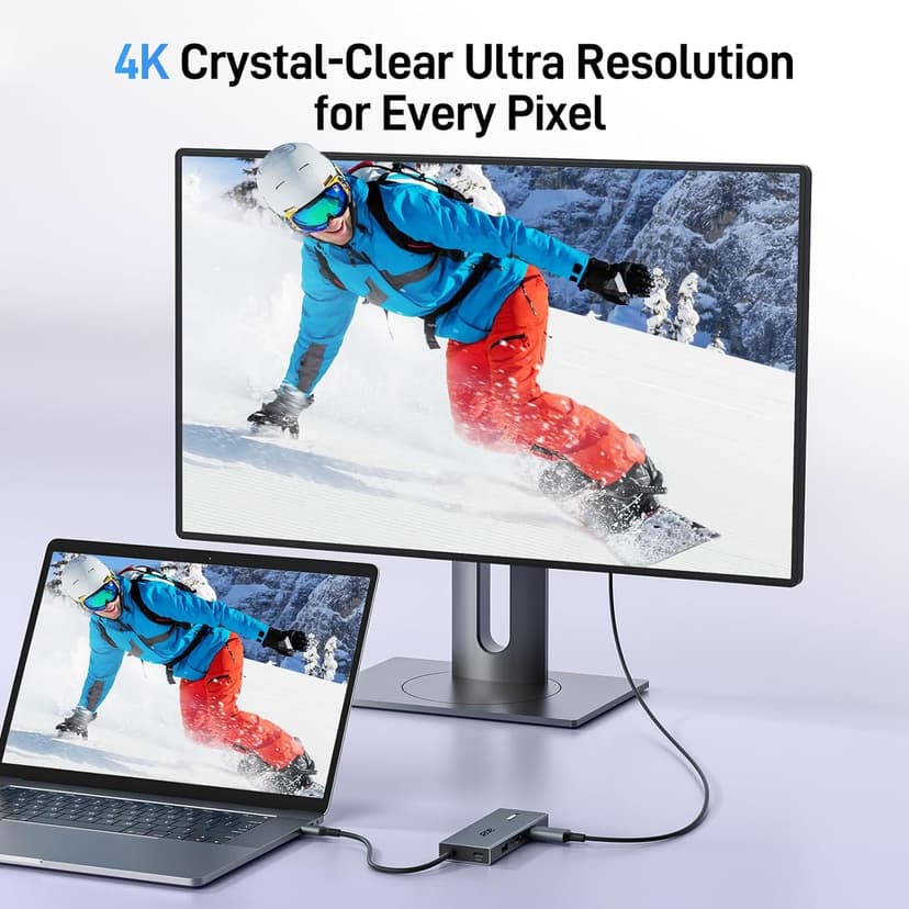 Acer USB C Docking Station Dual HDMI Monitor, Laptop Multiport Adapter with 4K HDMI, USB A&C 3.0 Ports, SD/Micro SD, 100W PD Charging, USBC Dock Compatible with Mac/Acer/Dell XPS/HP/Surface etc