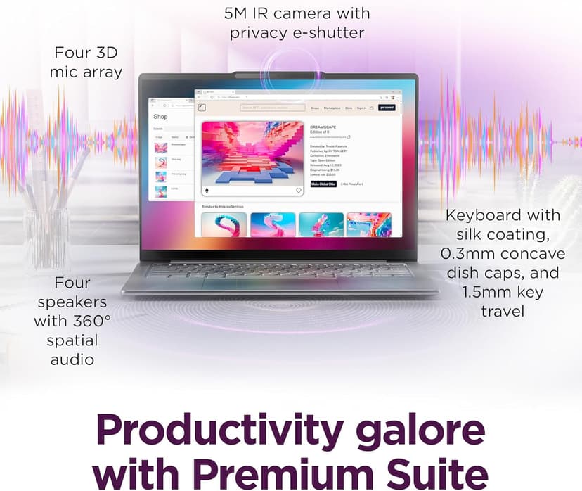 Lenovo Slim 7i Aura Edition - 2025 - Copilot+ PC - Core Ultra 7 Processor 256V - 14" WUXGA OLED Display - 16 GB Memory - 1 TB Storage - Luna Grey