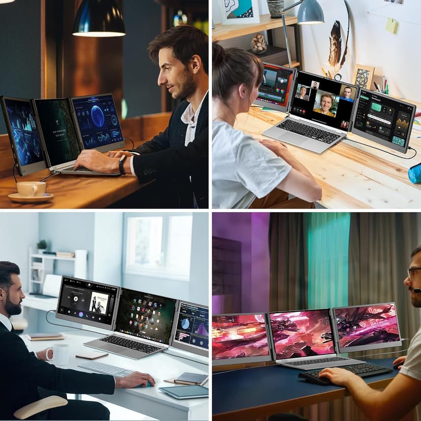 2025 New Upgraded Laptop Screen Extender Portable Monitor, 1080P FHD IPS Screen, Monitor Extender for Laptop, Fit for 13-17" Laptop, Plug & Play Compatiable with Windows/Mac/Android/Switch (14 inch)
