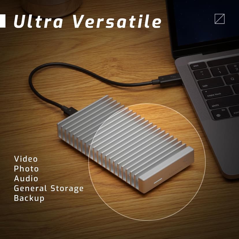 OWC 2TB Express 1M2 Portable NVMe SSD USB4 (Thunderbolt Compatible/USB-C) Ultra Fast External SSD Drive with Aluminum Heat Sink Enclosure