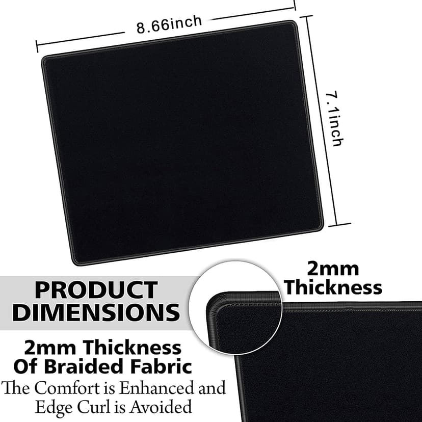 SaiTech IT 20 Pack 2mm Mouse Pad with Stitched Edges Non-Slip Rubber Base, Premium-Textured and Waterproof Mousepads Bulk, Mouse Pad Multipack Mousepad for Computers, Laptop, 8.66 x 7.1 inch