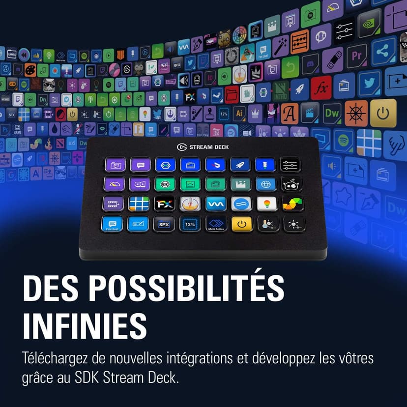Elgato Stream Deck XL – Advanced Studio Controller, 32 macro keys, trigger actions in apps and software like OBS, Twitch, ​YouTube and more, works with Mac and PC