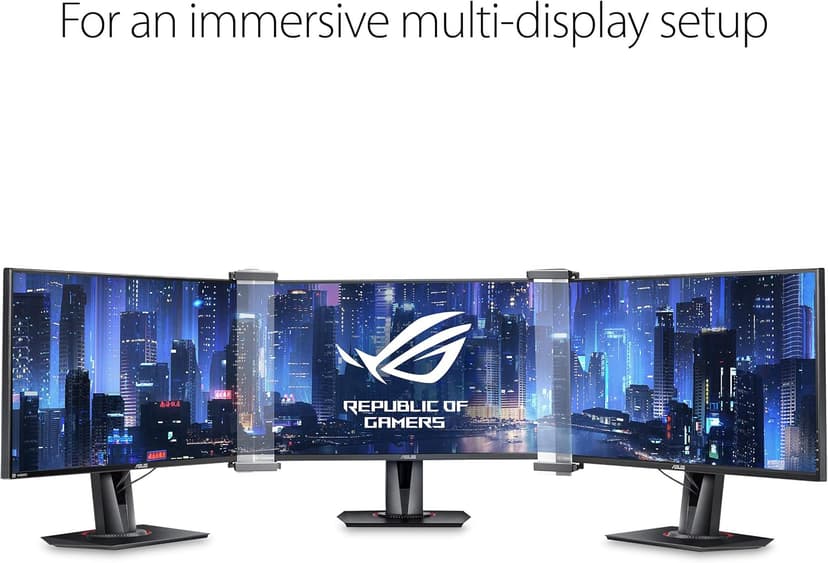 ASUS ROG Bezel-Free Kit ABF01 Universal Multi-Monitor Setup with Optical Micro-structures Easy Assembly, CLEAR, (Set of 2)