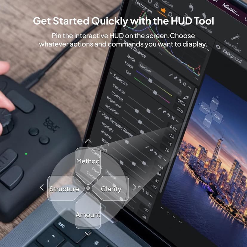 TourBox NEO - Custom Controller for Photo Video Editing, Color Grading, Illustration, MacOS/Windows, Photoshop Lightroom Davinci Resolve After Effects Premiere Final Cut Pro Programmable Keyboard