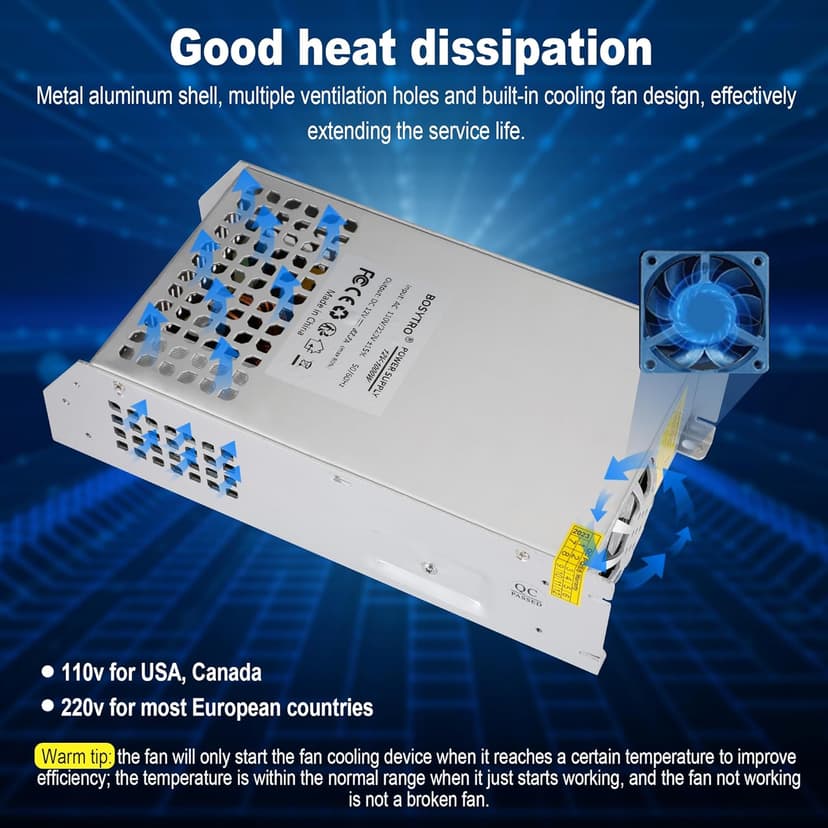 DC 12V 83.3A 1000W Switching Power Supply SMPS AC 110V / 220V-DC 12V Transformer Adapter, for Advertising Signs, CCTV Camera Security System,Computer Project of Industrial Power Supplies