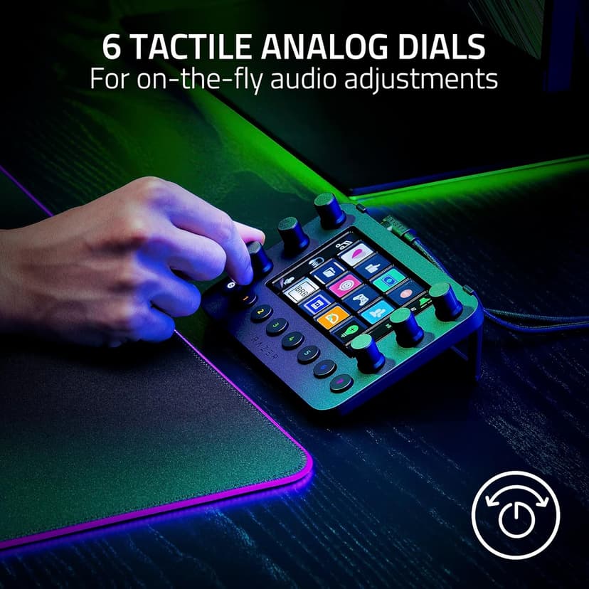 Razer Stream Controller: All-In-One Keypad for Streaming - 12 Haptic Switchblade Keys - 6 Tactile Analog Dials - 8 Programmable Buttons - Designed for PC & Mac Compatibility