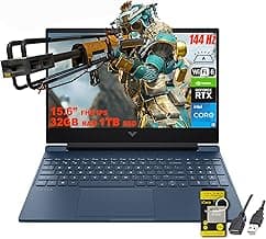 HP Victus 15.6" FHD 144Hz IPS Gaming Laptop, Intel 12th Gen Core i5-12450H, GeForce RTX3050, 32GB RAM, 1TB SSD, Backlit Keyboard, WiFi 6, TNR HD Camera, Dual Fan Cooling, Windows 11 w/ICP Accessory