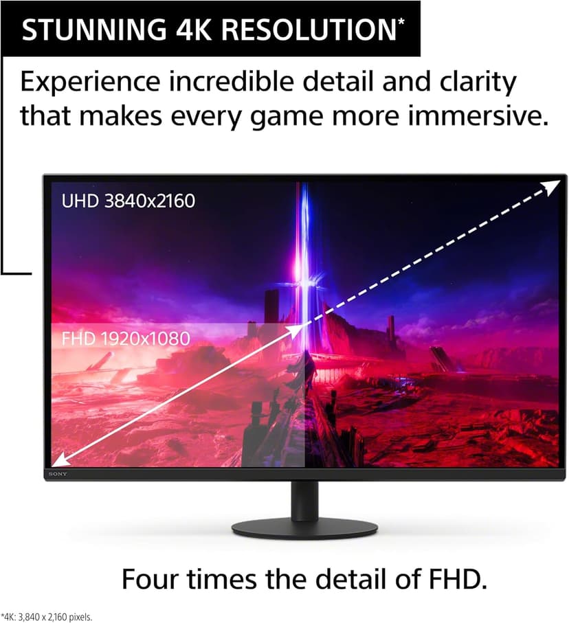 Sony INZONE M9 II 27” 4K UHD (3840 x 2160) 160Hz Full Array LED 1ms GtG NVIDIA G-SYNC Gaming Monitor, DisplayHDR 600, Built-in Speakers, DisplayPort 2.1 (UHBR10) /VRR HDMI 2.1-3 Year Limited Warranty