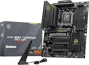 msi MAG B850 Tomahawk MAX WiFi V1 Motherboard, ATX - Supports AMD Ryzen 9000/8000 / 7000 Processors, AM5-80A SPS VRM, DDR5 Memory Boost 8400+ MT/s (OC), PCIe 5.0 x16, M.2 Gen5, Wi-Fi 7, 5G LAN