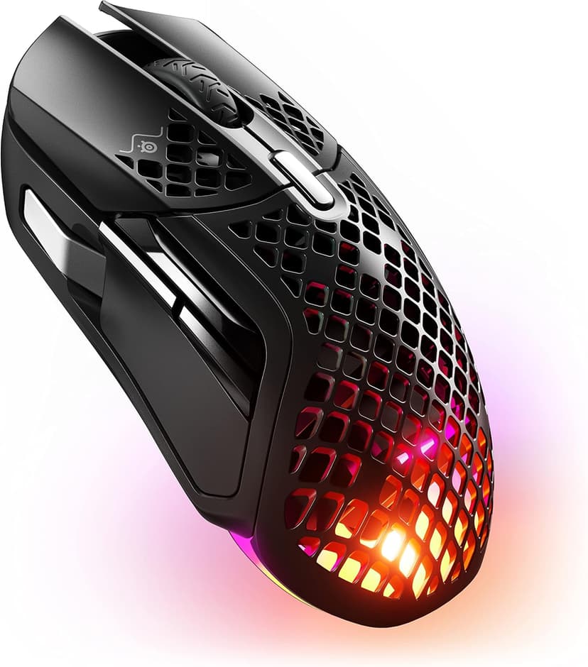 SteelSeries Aerox 5 Wireless Ergonomic 9-Button TrueMove Air Sensor 18000 CPI Ultra-Lightweight Design Gaming Mouse - Black (Renewed)