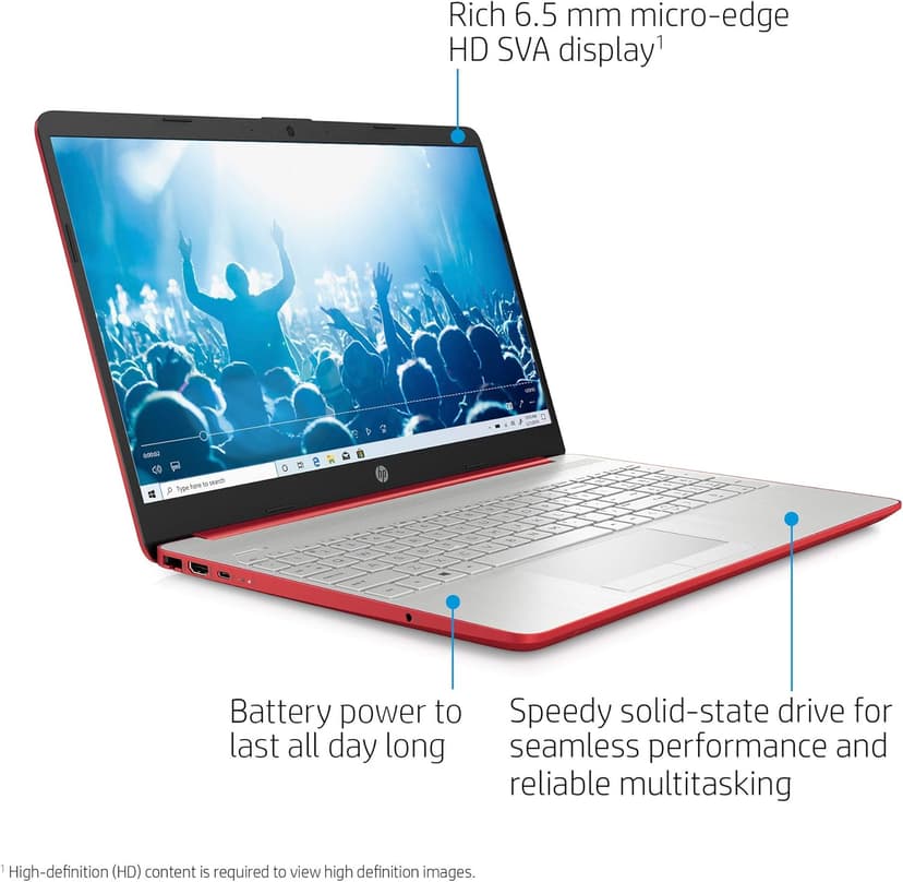 HP 15.6in Laptop (Intel Pentium Quad-Core N5000, 4GB RAM, 128GB SSD, HDMI, WiFi, Bluetooth, HD Webcam, Windows 10 S) (Renewed)