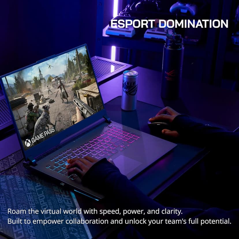 ASUS ROG Strix G17 17.3" QHD 240Hz Gaming Laptop, AMD Ryzen 9-7845HX, 64GB DDR5, 4TB PCIe SSD, NVIDIA GeForce RTX 4060, RGB Backlit Keyboard, Win 11 Pro, Gray, 128GB Hotface Extension Set
