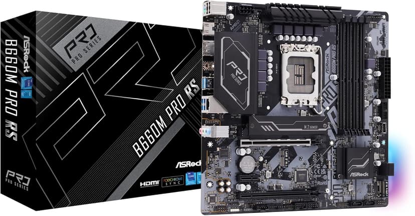 ASRock B660M Pro RS Intel B660 Series CPU (LGA1700) 32 GB Compatible B660M MicroATX Motherboard