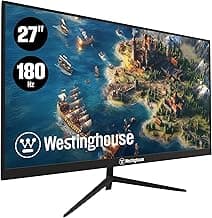 Westinghouse 27 Inch Flat Gaming Monitor, 180Hz, 1ms, AMD FreeSync Support, Low Motion Blur, 1080p Full HD IPS Display, for Office, PC & Console Games with Built in Speakers, 1x DisplayPort, 2X HDMI