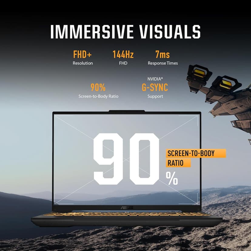 ASUS TUF Gaming F16 Gaming Laptop, 16” FHD+ 144Hz IPS-Level 16:10 Display, Intel® Core™ 5 210H, NVIDIA® GeForce RTX™ 4050, 16GB DDR5, 512GB PCIe Gen4 SSD, Wi-Fi 6, Win11 Home, FX607VU-SS53