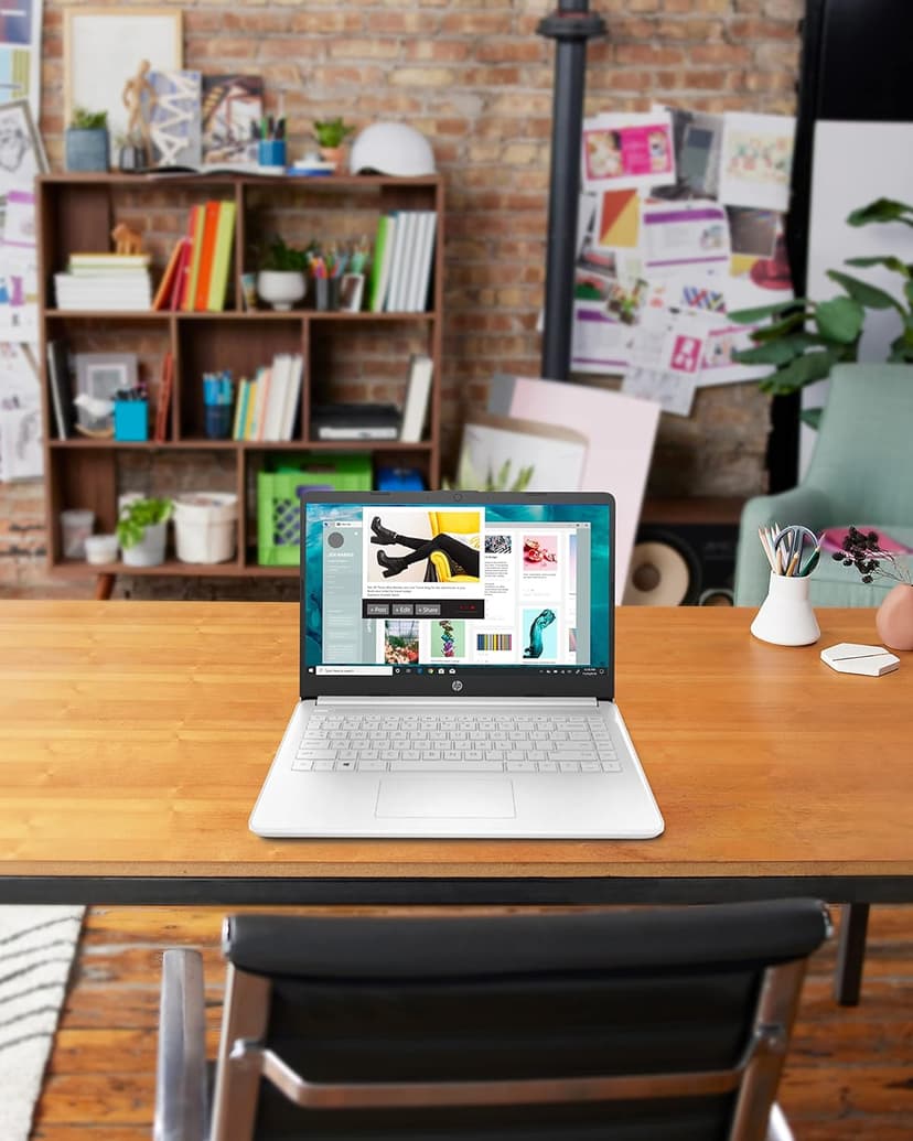 HP 14 Laptop, Intel Celeron N4020, 4 GB RAM, 64 GB Storage, 14-inch Micro-edge HD Display, Windows 10 Home, Thin & Portable, 4K Graphics, (14-dq0040nr, Snowflake White) (Renewed)