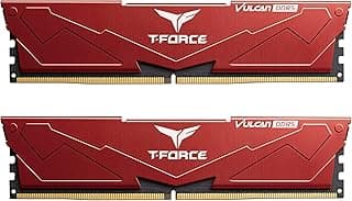 TEAMGROUP T-Force Vulcan DDR5 32GB (2x16GB) 6000MHz (PC5-48000) CL38 Intel XMP 3.0 & AMD Expo Compatible Desktop Memory Module Ram Red FLRD532G6000HC38ADC01