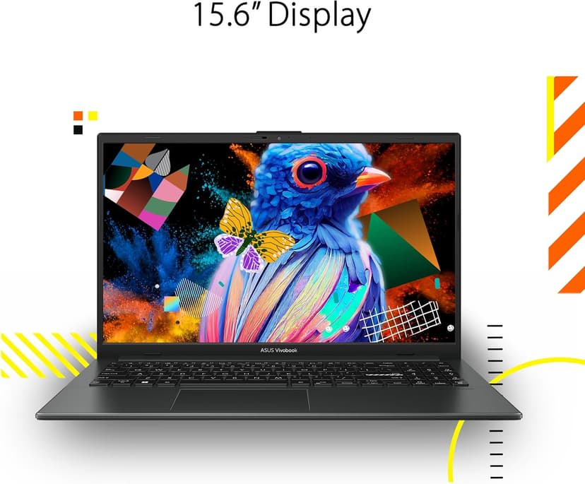 ASUS Vivobook Go 15.6” FHD Slim Laptop, AMD Ryzen 3 7320U Quad Core Processor, 8GB DDR5 RAM, 256GB SSD, Windows 11 Home, Fast Charging, Webcam Shield, Military Grade Durability, Black, E1504FA-AB34
