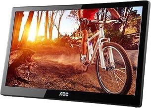 AOC e1659Fwu 16-Inch Ultra Slim 1366x768 Res 200 cd/m2 Brightness USB 3.0-Powered Portable LED Monitor (Renewed)