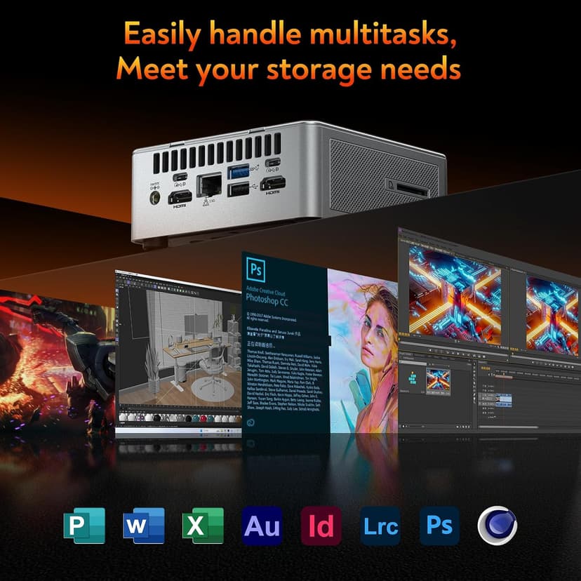 GEEKOM AE8 AI Mini PC, AMD Ryzen 9 8945HS Mini Computers(Up to 5.2GHz),32GB DDR5 RAM 1TB M.2 NVMe Gen4*4 SSD Windows 11 Pro Mini Desktop PC AMD Ryzen AI/Radeon 780M/Quad Display/8K/USB4/WIFI6E/BT5.2