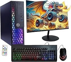 Dell RGB PC Computer | Windows 11 Pro | Ultra Fast Intel i5-8500 | 16GB DDR4 RAM + 500GB SSD | New 24" Monitor | Internal 5G WiFi + BT (Renewed)