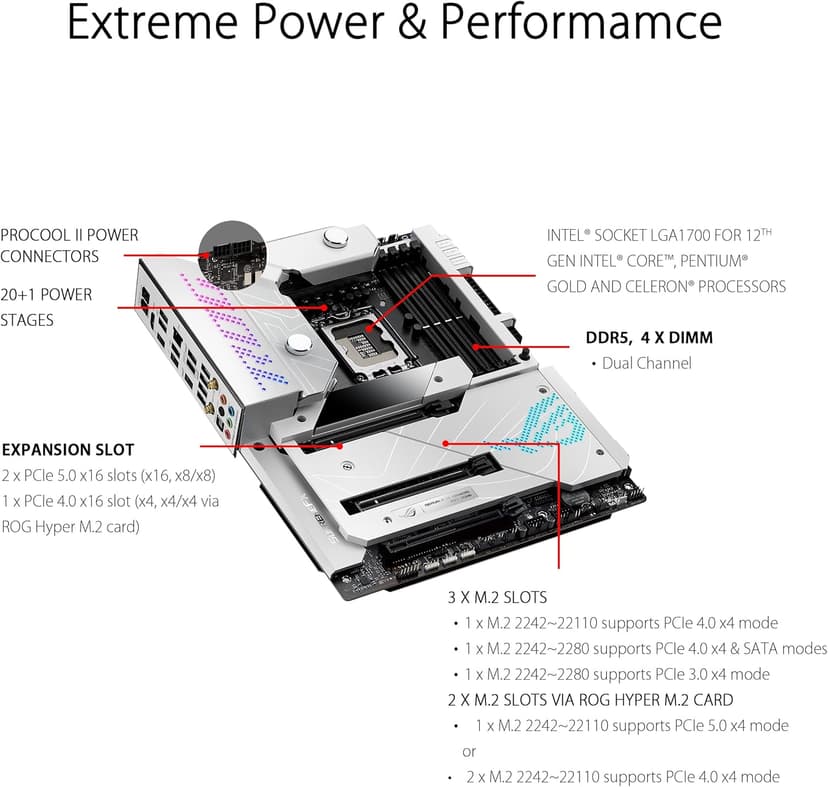 ASUS ROG Maximus Z690 Formula ATX Motherboard with Water Cooling, WiFi 6E, PCIe 5.0, DDR5, Thunderbolt 4 - For Intel 12th Gen CPU