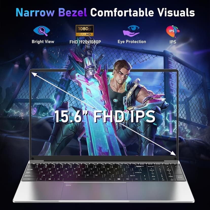 Gaming Laptop,15.6 Inch Laptop Computer,16GB RAM 1TB SSD,AMD Ryzen 5 7430U (up to 4.3Ghz,Beat 5700U),AMD Radeon Graphics,15.6”FHD 1920 * 1080 Display,WiFi 5,BT5.0,Backlit Keyboard