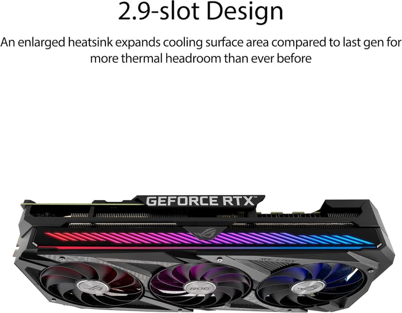 ASUS ROG Strix NVIDIA GeForce RTX 3080 V2 OC Edition Gaming Graphics Card (PCIe 4.0, 10GB GDDR6X, LHR, HDMI 2.1, DisplayPort 1.4a, Axial-tech Fan Design, 2.9-Slot, Super Alloy Power II, GPU Tweak II)