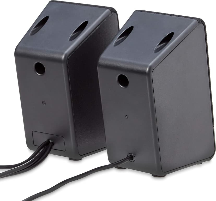 Amazon Basics USB-Powered Computer Speakers for Desktop or Laptop PC with Volume Control, Plug-N-Play, Black