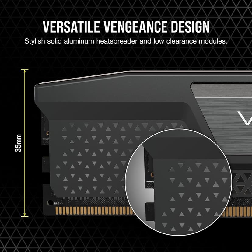 Corsair Vengeance DDR5 RAM 32GB (2x16GB) 6000MHz CL30-36-36-76 1.40V Intel XMP Desktop Computer Memory - Black (CMK32GX5M2B6000C30)