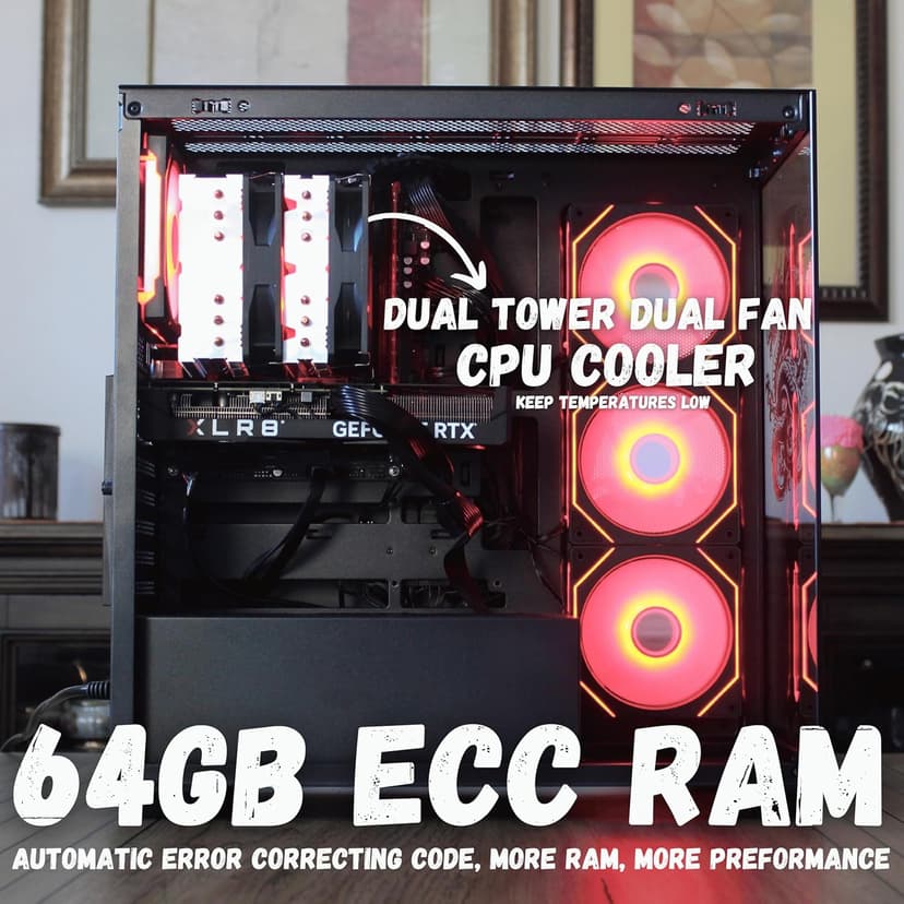 The Horizon Extreme I7 RTX Gaming Desktop PC || i7 E5-2699V3 18-Core || RTX 5060 TI || 64GB RAM || SSD + 4TB HHD || 650 W 80+ Gold Power Supply || 1200 Mbps WiFi Ready || Windows 11 Pro