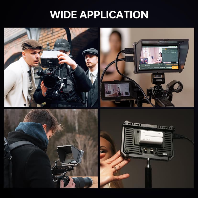 VILTROX DC-X2 Camera Field Monitor 2000 Nits High Brightness Touchscreen 6 Inch DSLR Monitor with 1920x1080 IPS 4K HDMI Loop in/Out 3D LUTs Waveform Video Peaking Focus Assist Battery&Sunshade Hood