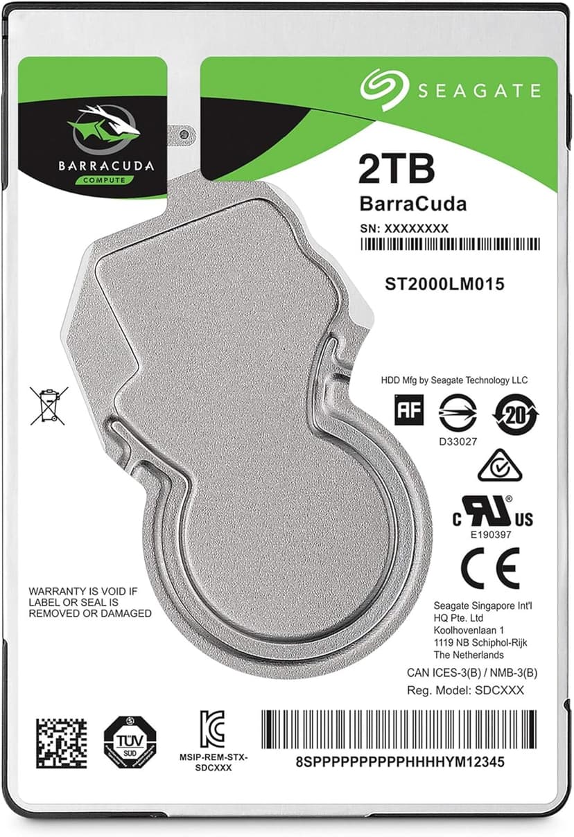 Seagate BarraCuda 2TB Internal Hard Drive HDD – 2.5 Inch SATA 6Gb/s 5400 RPM 128MB Cache for Computer Desktop PC – Frustration Free Packaging (ST2000LM015)