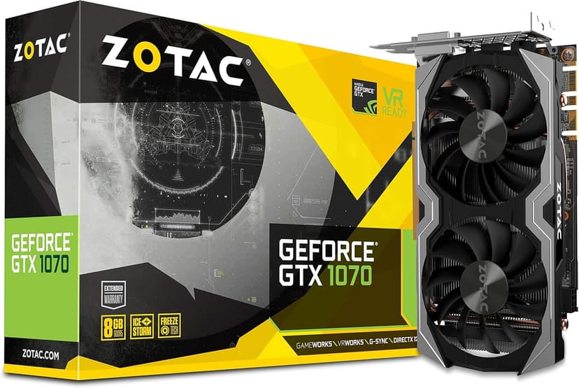 ZOTAC GeForce GTX 1070 Mini 8GB GDDR5 VR Ready Super Compact Gaming Graphics Card (ZT-P10700G-10M) (Renewed)