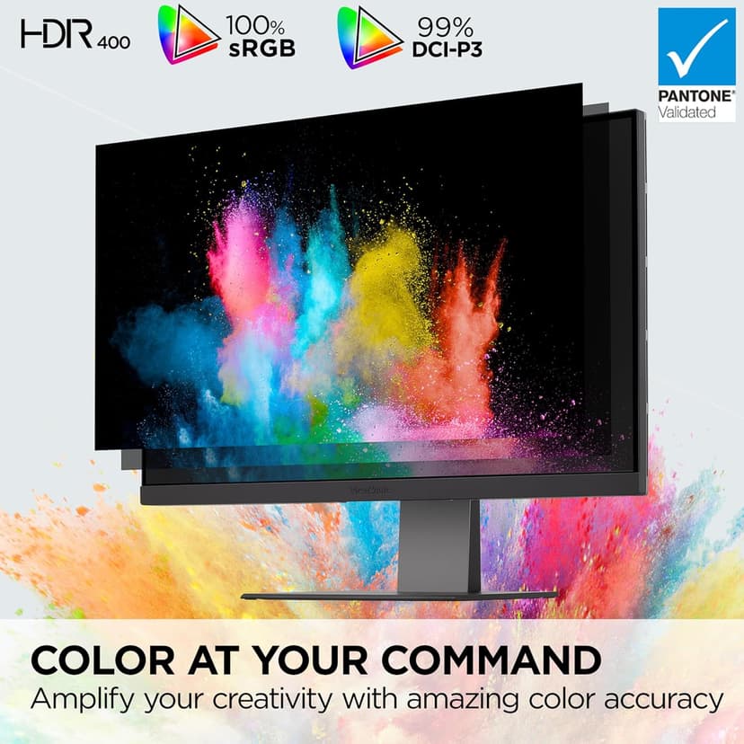 ViewSonic VP2788-5K 27 Inch 5K Mac-Ready Monitor with 100% sRGB, 99% DCI-P3, Pantone Validated, Advanced Ergonomics, Thunderbolt 4, USB Hub, HDMI, and DP for Home and Office