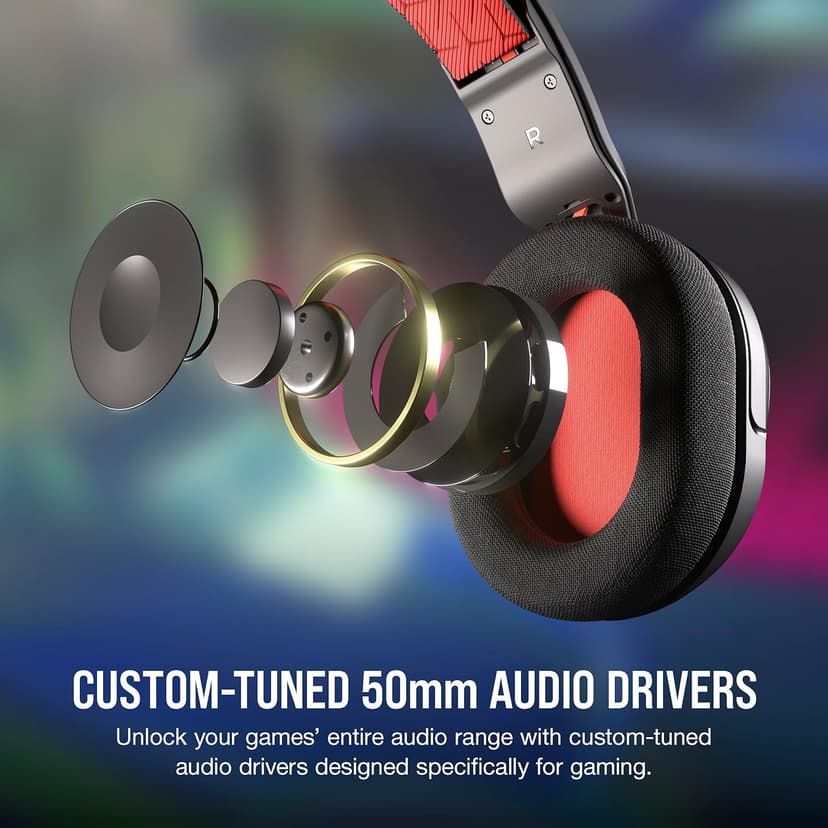 Corsair HS35 v2 Multiplatform Wired Gaming Headset – Flexible Omni-Directional Microphone – Universal 3.5mm Connection – PC, Mac, PS5, PS4, Xbox, Nintendo Switch, Mobile – Red