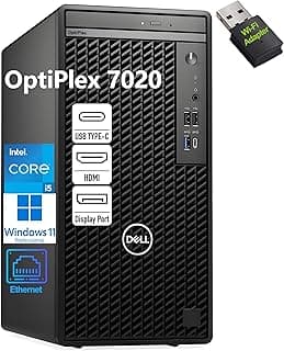 Dell OptiPlex 7020 Tower Business Desktop Computer, 32GB DDR5 RAM, 1TB PCIe SSD, Intel 6-Core i5-12500 (Beat i7-11700), DVDRW, WiFi Adapter, RJ-45, Type-C, HDMI, DisplayPort, Windows 11 Pro