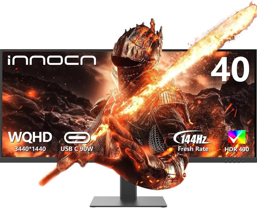 INNOCN 40C1R Ultrawide Monitor 40" WQHD 3440 x 1440p 144Hz FreeSync Premium HDR400 21:9 Computer Display 95% DCI-P3 500Nits IPS USB Type-C HDMI Tilt/Height Adjustable, Mountable