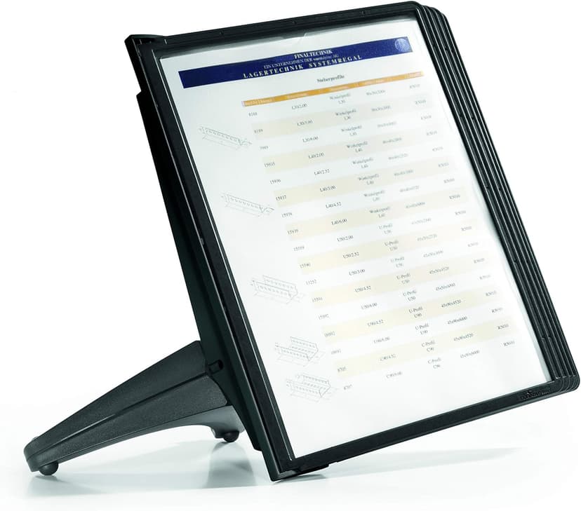 Durable Desktop Reference System with 5 Double-Sided Panels - Letter-Size 8.5" x 11" Inches - Black SHERPA SOHO Design - Desk Reference Organizer