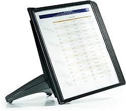 Durable Desktop Reference System with 5 Double-Sided Panels - Letter-Size 8.5" x 11" Inches - Black SHERPA SOHO Design - Desk Reference Organizer